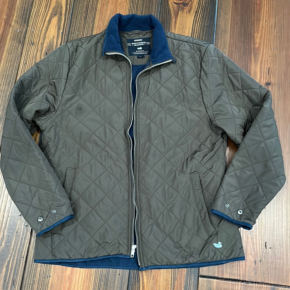 Southern Marsh Quilted Jacket with Blue Trim